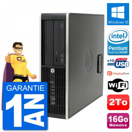 PC HP Compaq Pro 6300 SFF Intel G630 RAM 16Go Disque Dur 2To Windows 10 Wifi
