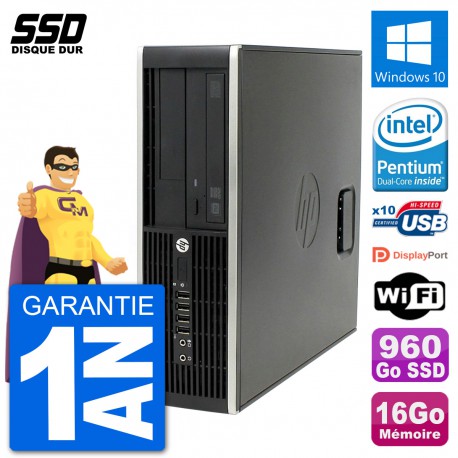 PC HP Compaq Pro 6300 SFF Intel G630 RAM 16Go SSD 960Go Windows 10 Wifi