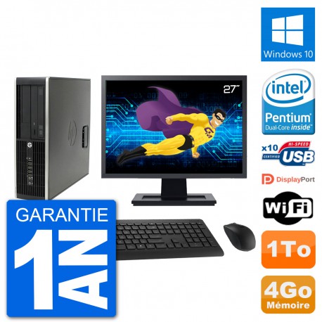 PC HP Compaq Pro 6300 SFF Ecran 27" G630 RAM 4Go Disque Dur 1To Windows 10 Wifi