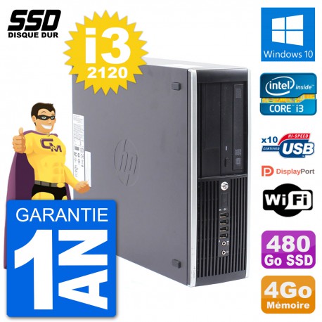PC HP Compaq Pro 6300 SFF Intel i3-2120 RAM 4Go SSD 480Go Windows 10 Wifi