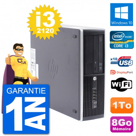 PC HP Compaq Pro 6300 SFF Intel i3-2120 RAM 8Go Disque Dur 1To Windows 10 Wifi