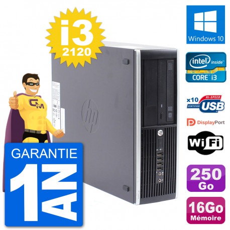 PC HP Compaq Pro 6300 SFF Intel i3-2120 RAM 16Go Disque 250Go Windows 10 Wifi