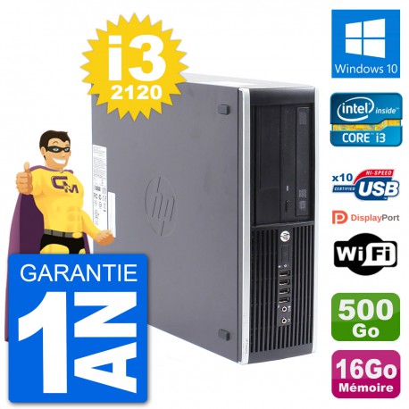 PC HP Compaq Pro 6300 SFF Intel i3-2120 RAM 16Go Disque 500Go Windows 10 Wifi