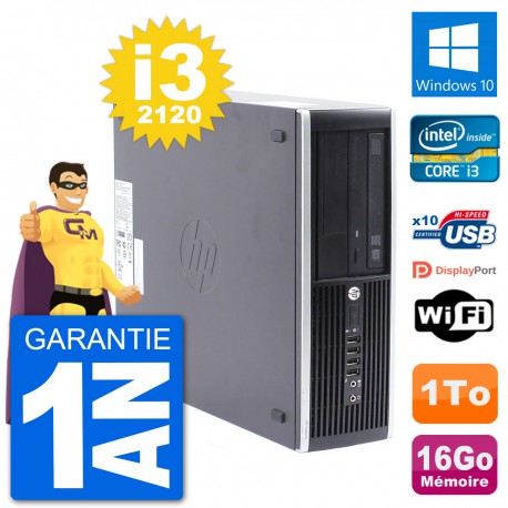 PC HP Compaq Pro 6300 SFF Intel i3-2120 RAM 16Go Disque Dur 1To Windows 10 Wifi