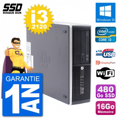 PC HP Compaq Pro 6300 SFF Intel i3-2120 RAM 16Go SSD 480Go Windows 10 Wifi