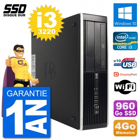 PC HP Compaq Pro 6300 SFF Intel i3-3220 RAM 4Go SSD 960Go Windows 10 Wifi