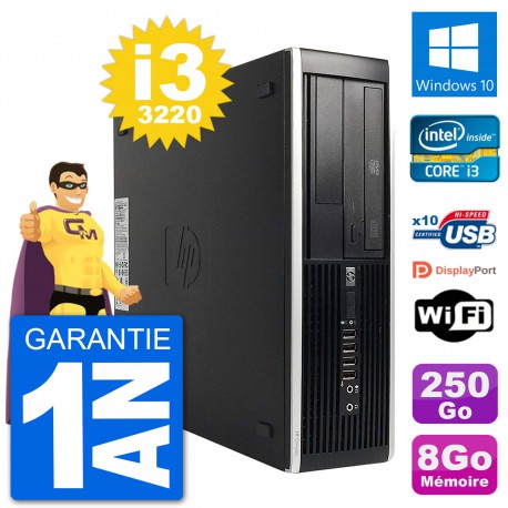 PC HP Compaq Pro 6300 SFF Intel i3-3220 RAM 8Go Disque Dur 250Go Windows 10 Wifi