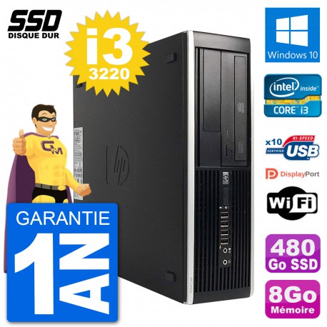 PC HP Compaq Pro 6300 SFF Intel i3-3220 RAM 8Go SSD 480Go Windows 10 Wifi