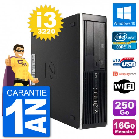 PC HP Compaq Pro 6300 SFF Intel i3-3220 RAM 16Go Disque 250Go Windows 10 Wifi