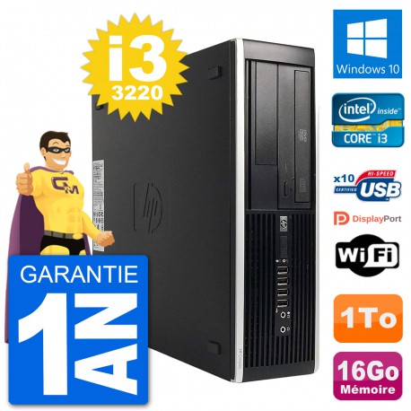 PC HP Compaq Pro 6300 SFF Intel i3-3220 RAM 16Go Disque Dur 1To Windows 10 Wifi