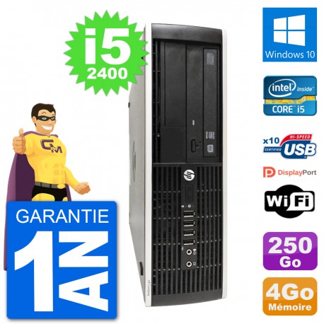 PC HP Compaq Pro 6300 SFF Intel i5-2400 RAM 4Go Disque Dur 250Go Windows 10 Wifi