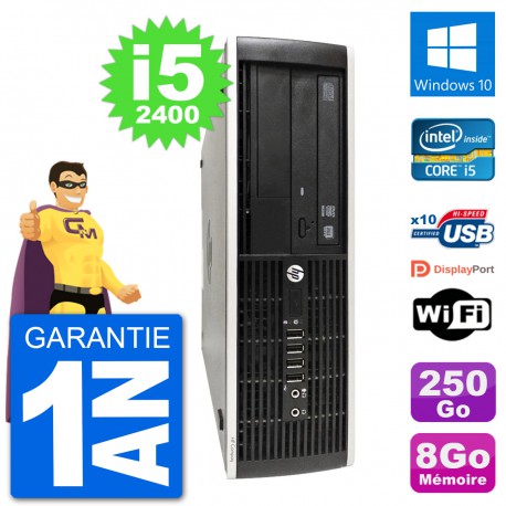 PC HP Compaq Pro 6300 SFF Intel i5-2400 RAM 8Go Disque Dur 250Go Windows 10 Wifi