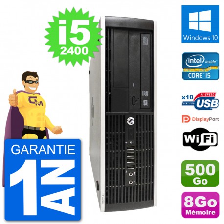 PC HP Compaq Pro 6300 SFF Intel i5-2400 RAM 8Go Disque Dur 500Go Windows 10 Wifi