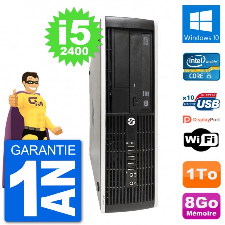 PC HP Compaq Pro 6300 SFF Intel i5-2400 RAM 8Go Disque Dur 1To Windows 10 Wifi