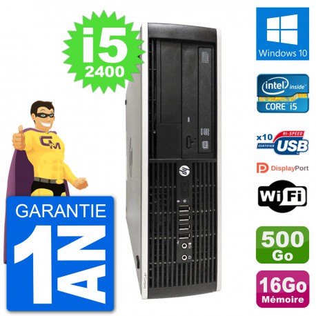 PC HP Compaq Pro 6300 SFF Intel i5-2400 RAM 16Go Disque 500Go Windows 10 Wifi