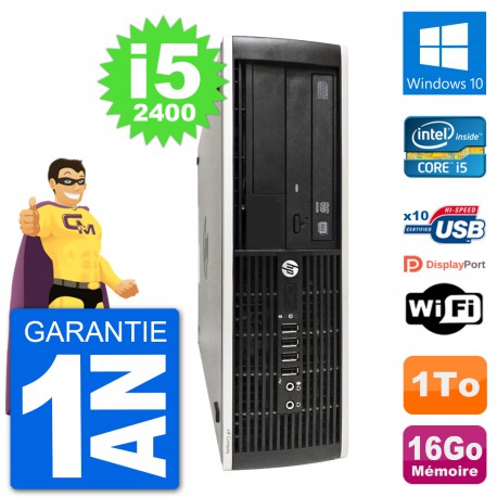 PC HP Compaq Pro 6300 SFF Intel i5-2400 RAM 16Go Disque Dur 1To Windows 10 Wifi