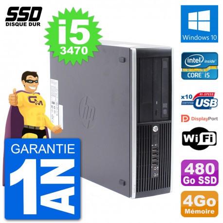 PC HP Compaq Pro 6300 SFF Intel i5-3470 RAM 4Go SSD 480Go Windows 10 Wifi