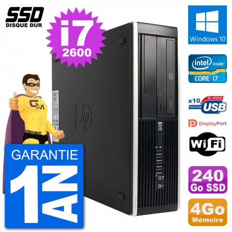 PC HP Compaq Pro 6300 SFF Intel i7-2600 RAM 4Go SSD 240Go Windows 10 Wifi