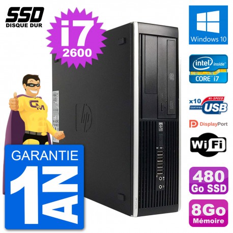 PC HP Compaq Pro 6300 SFF Intel i7-2600 RAM 8Go SSD 480Go Windows 10 Wifi
