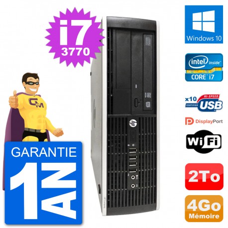 PC HP Compaq Pro 6300 SFF Intel i7-3770 RAM 4Go Disque Dur 2To Windows 10 Wifi