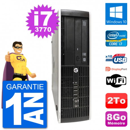PC HP Compaq Pro 6300 SFF Intel i7-3770 RAM 8Go Disque Dur 2To Windows 10 Wifi