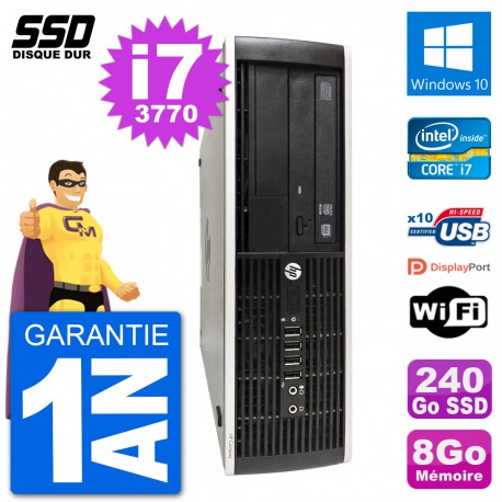 PC HP Compaq Pro 6300 SFF Intel i7-3770 RAM 8Go SSD 240Go Windows 10 Wifi