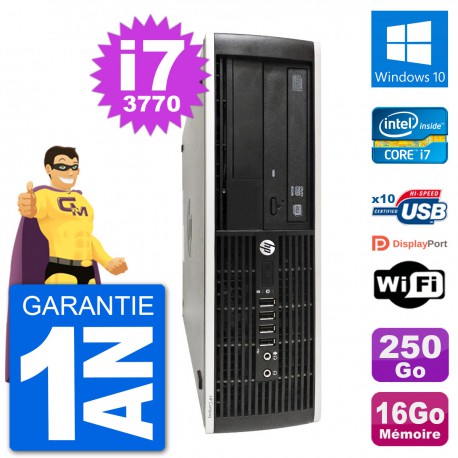 PC HP Compaq Pro 6300 SFF Intel i7-3770 RAM 16Go Disque 250Go Windows 10 Wifi
