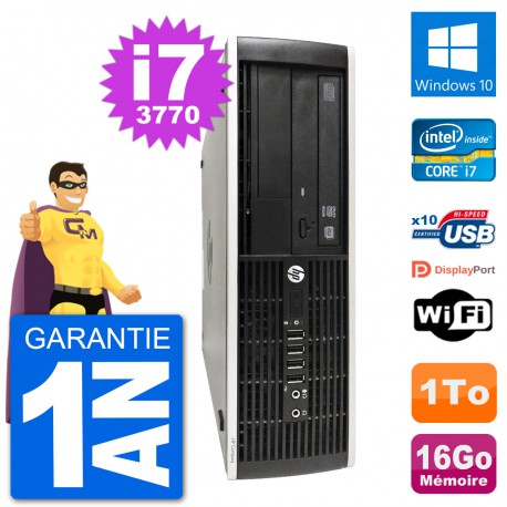 PC HP Compaq Pro 6300 SFF Intel i7-3770 RAM 16Go Disque Dur 1To Windows 10 Wifi