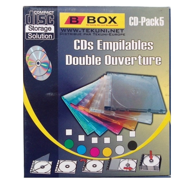 Boite Etui Range Dj Classeur Rangement Boitier Empilable Disque DVD CD Pack  x 5 - MonsieurCyberMan