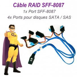 Câble Nappe SFF-8087 Carte DELL SAS SATA 042N7H Disque dur RAID UCS-71