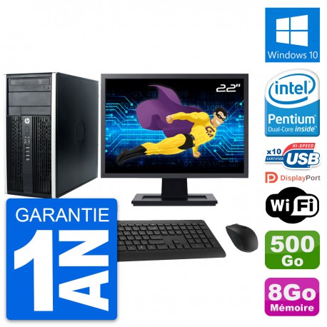 PC Tour HP Pro 6300 CMT Ecran 22" G630 RAM 8Go Disque Dur 500Go Windows 10 Wifi