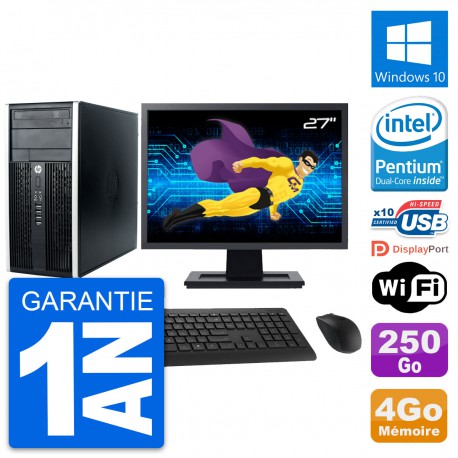 PC Tour HP Pro 6300 CMT Ecran 27" G630 RAM 4Go Disque Dur 250Go Windows 10 Wifi