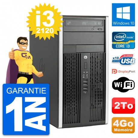 PC Tour HP Compaq Pro 6300 CMT Intel i3-2120 RAM 4Go Disque 2To Windows 10 Wifi