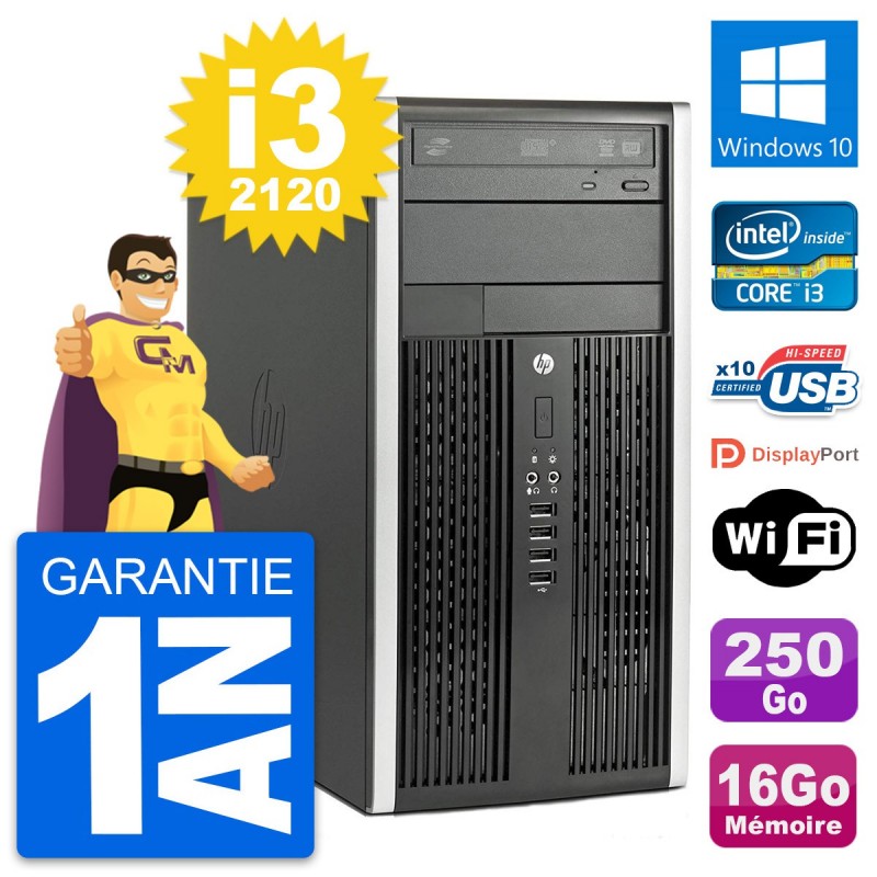 PC Tour HP Elite 8300 Reconditionné – Intel Dual-Core, 16Go RAM, 1To, Windows 10