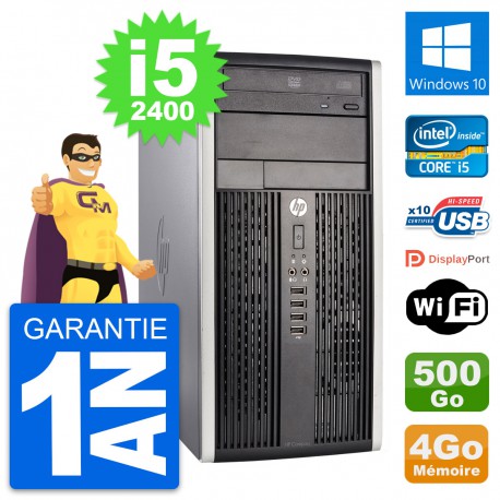 PC Tour HP Pro 6300 CMT Intel i5-2400 RAM 4Go Disque Dur 500Go Windows 10 Wifi