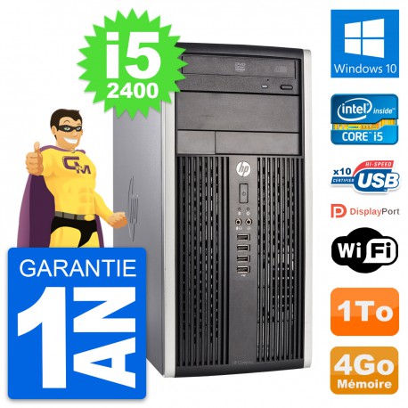 PC Tour HP Compaq Pro 6300 CMT Intel i5-2400 RAM 4Go Disque 1To Windows 10 Wifi