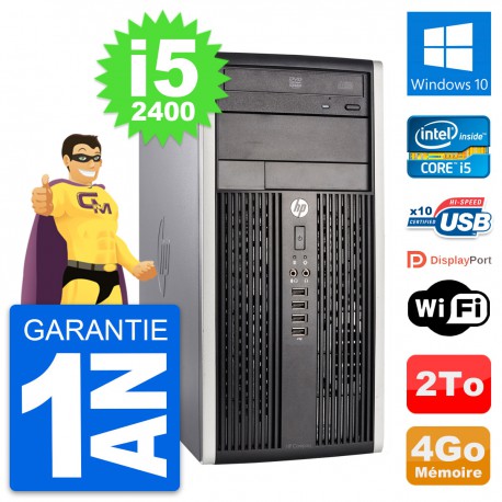 PC Tour HP Compaq Pro 6300 CMT Intel i5-2400 RAM 4Go Disque 2To Windows 10 Wifi