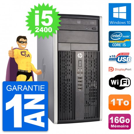 PC Tour HP Compaq Pro 6300 CMT Intel i5-2400 RAM 16Go Disque 1To Windows 10 Wifi