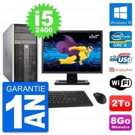 PC Tour HP Pro 6300 CMT Ecran 22" i5-2400 RAM 8Go Disque Dur 2To Windows 10 Wifi