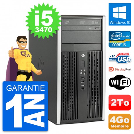 PC Tour HP Compaq Pro 6300 CMT Intel i5-3470 RAM 4Go Disque 2To Windows 10 Wifi