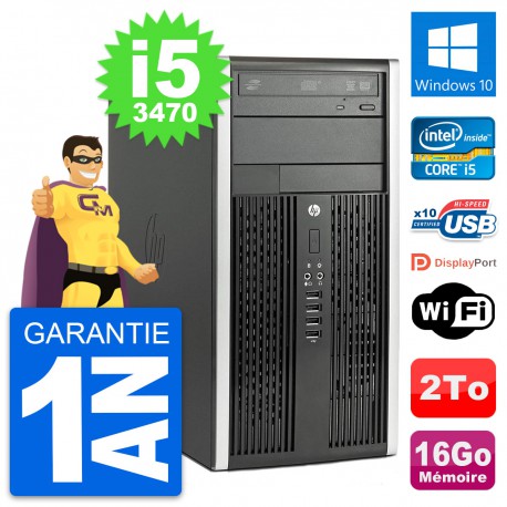 PC Tour HP Compaq Pro 6300 CMT Intel i5-3470 RAM 16Go Disque 2To Windows 10 Wifi