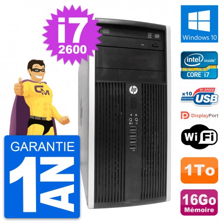 PC Tour HP Compaq Pro 6300 CMT Intel i7-2600 RAM 16Go Disque 1To Windows 10 Wifi