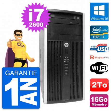 PC Tour HP Compaq Pro 6300 CMT Intel i7-2600 RAM 16Go Disque 2To Windows 10 Wifi