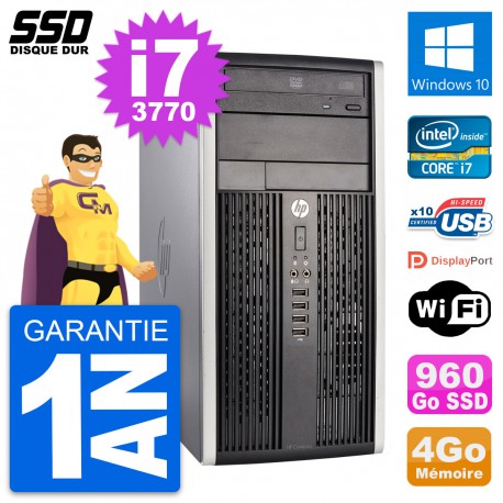 PC Tour HP Compaq Pro 6300 CMT Intel i7-3770 RAM 4Go SSD 960Go Windows 10 Wifi