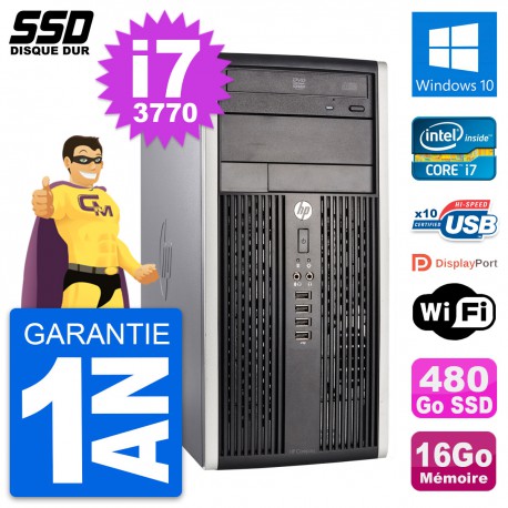 PC Tour HP Compaq Pro 6300 CMT Intel i7-3770 RAM 16Go SSD 480Go Windows 10 Wifi