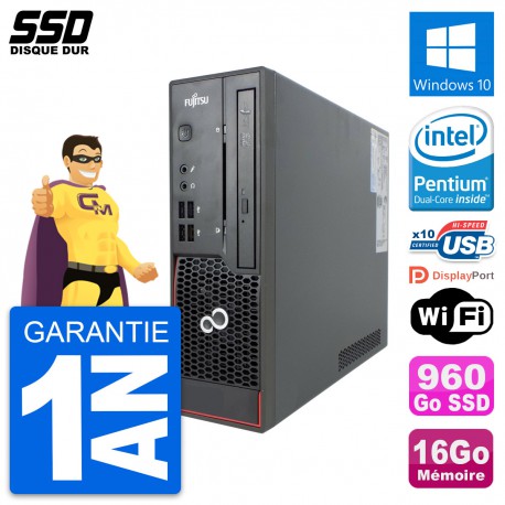 Mini PC Fujitsu Esprimo C720 SFF Intel G3220 RAM 16Go SSD 960Go Windows 10 Wifi