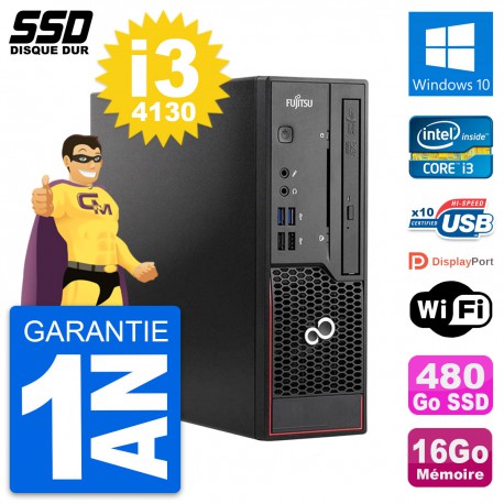 Mini PC Fujitsu Esprimo C720 SFF i3-4130 RAM 16Go SSD 480Go Windows 10 Wifi