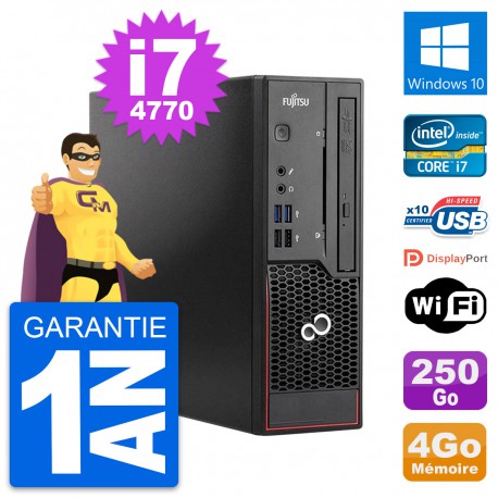 Mini PC Fujitsu Esprimo C720 SFF i7-4770 RAM 4Go Disque 250Go Windows 10 Wifi