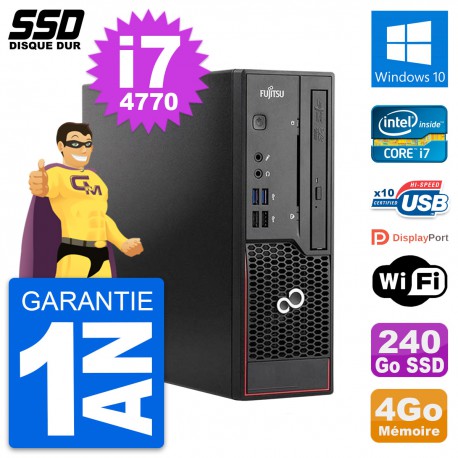 Mini PC Fujitsu Esprimo C720 SFF Intel i7-4770 RAM 4Go SSD 240Go Windows 10 Wifi