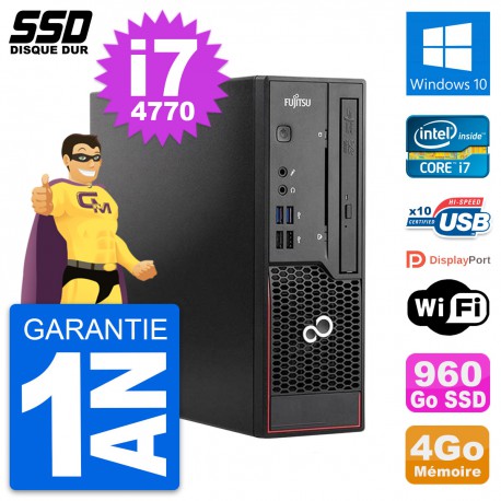 Mini PC Fujitsu Esprimo C720 SFF Intel i7-4770 RAM 4Go SSD 960Go Windows 10 Wifi